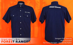 Baju Seragam Kerja Lapangan Forest Ranger Samarinda Kalimantan Timur Indonesia Kemeja Kerja Bahan Soft Jeans Warna Biru Navy Polos
