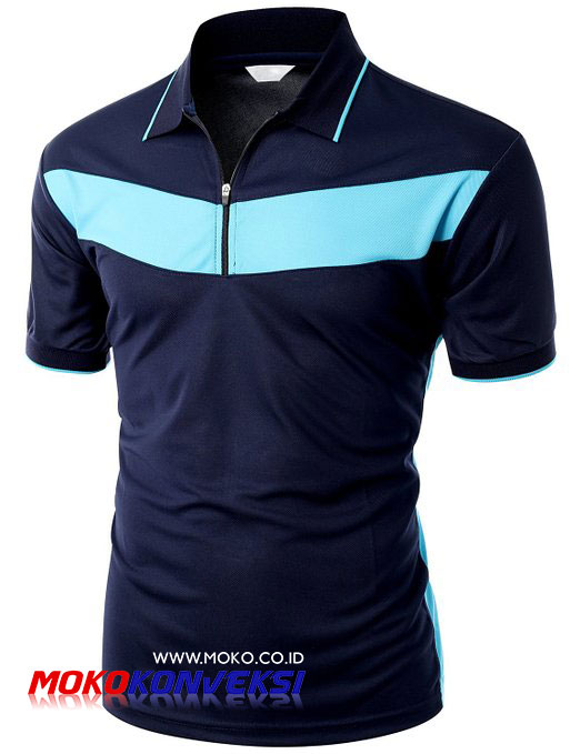 Pesan Kaos Polo Shirt Online Warna Biru Navy Biru Muda