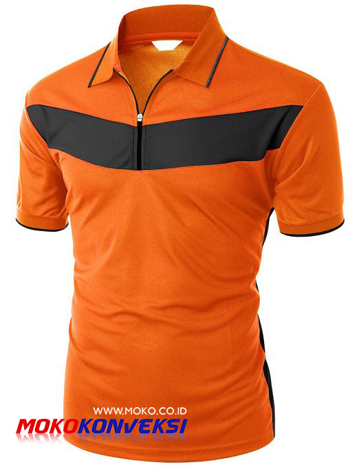 Supplier Kaos Polo Shirt Warna Orange Hitam