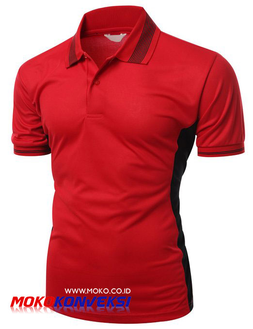 Contoh Desain Polo Shirt Terbaru Warna Merah