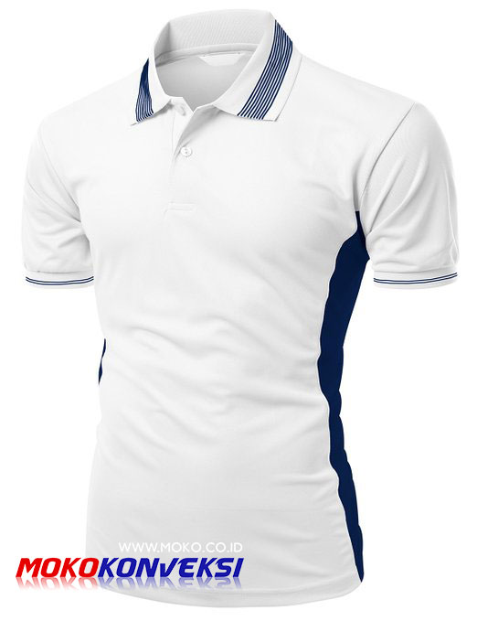 Jual Kaos Promosi Murah Online Warna Putih Biru Sporty