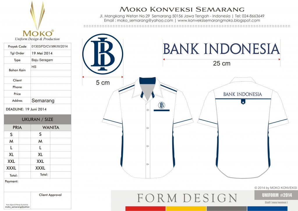 Model Seragam Kerja Lapangan Bank Indonesia - BI Semarang