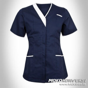 supplier seragam perawat model baju kerja tunik rumah sakit modern warna hitam putih