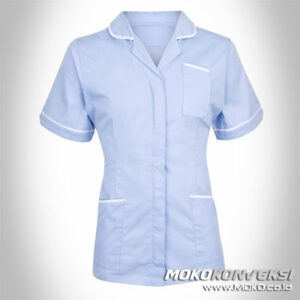 contoh model baju perawat muslimah seragam rumah sakit warna pastel putih