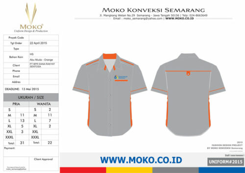 Pemesanan Baju Seragam PT BPR Dana Rakyat Sentosa Online