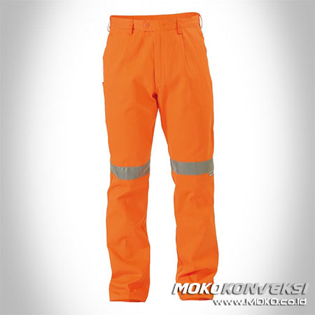 Celana Setelan Wearpack Pants Safety Orange Scotchlite