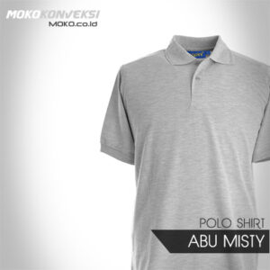 Model Baju Wangki Kaos Seragam Polo Shirt polos warna abu misty