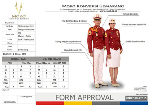 Supplier Pakaian Paskibra SMK Theresiana, Semarang - Jawa Tengah - Moko Konveksi Produsen Seragam Paskibra Sekolah SMA SMK MA MAK
