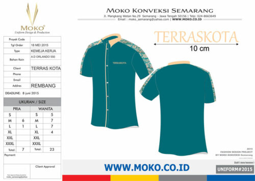 Konveksi Pembuatan Baju Kombinasi Batik Seragam Terraskota Rembang - Jawa Tengah | Model Baju Batik Kombinasi Modern Untuk Kerja