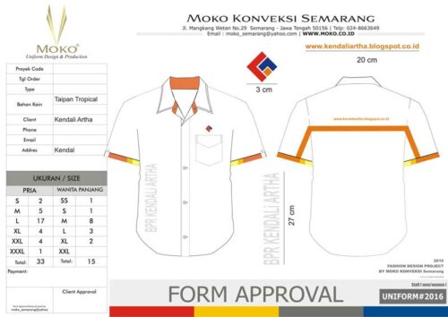 Model Baju Kerja Terbaru BPR Kendali Artha Kendal Jawa Tengah