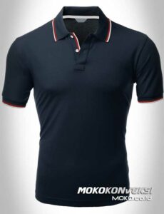 harga kaos kerah polo shirt double stripes warna hitam moko konveksi