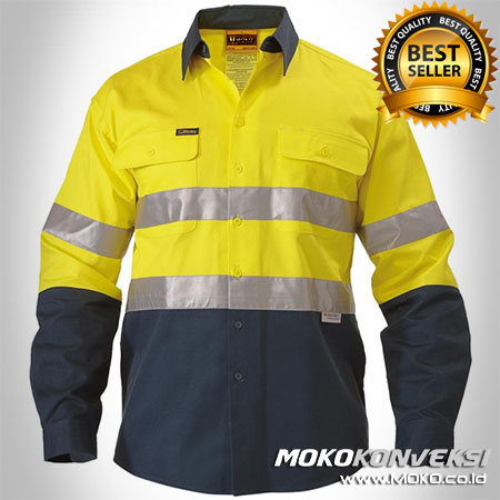 Pakaian Safety Warna Kuning Dongker - Harga Baju Safety Engineering Warna Kuning Dongker - Wearpack Warna Kuning Dongker