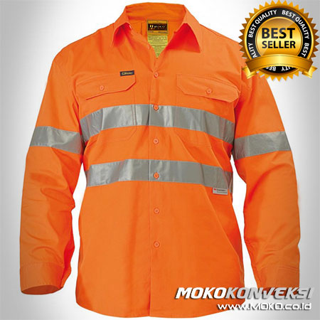 Seragam Wearpack Safety Warna Orange - Desain Pakaian Wearpack Bengkel Warna Orange - Wearpack Warna Orange